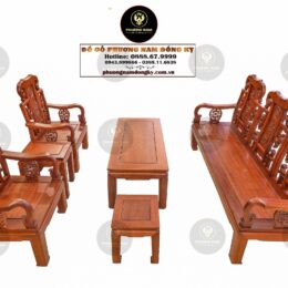 Mẫu Bàn Ghế Như Ý Voi Xưa 6 Món Gỗ Hương | Mã SP: NYV011011