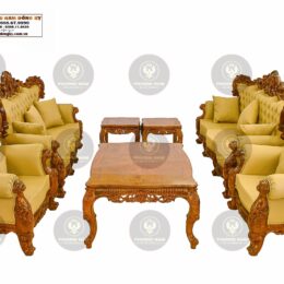 Bộ Ghế Sofa Hoàng Gia Louis Pháp 7 Món Gỗ Hương | Mã SP: HGlS011