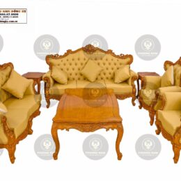 Bộ Ghế Sofa Hoàng Gia Louis Pháp 7 Món Gỗ Hương | Mã SP: HGlS012